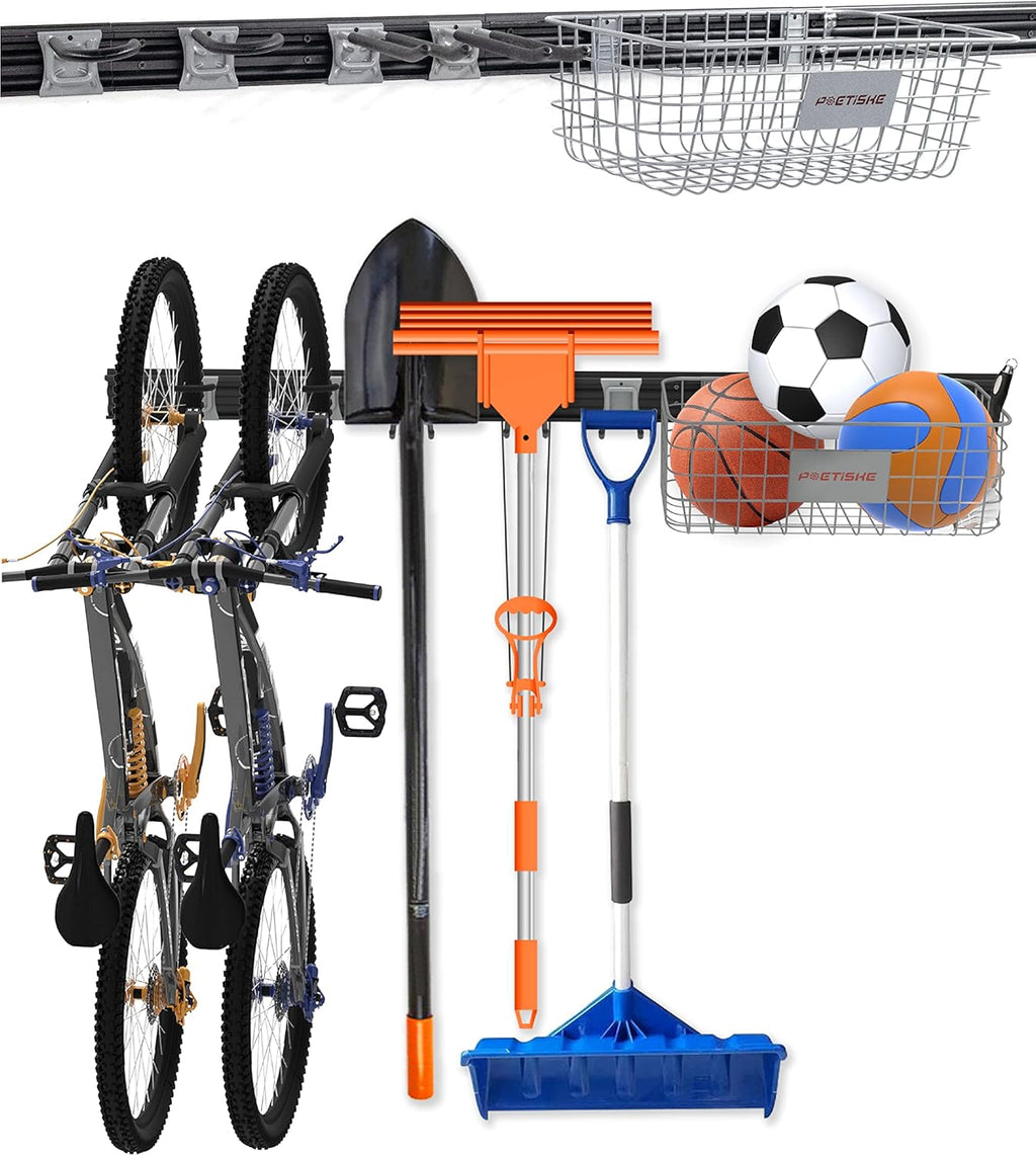 Garage Tool Organizer Wall Mount 6PC Heavy Duty Hook 3PC Utility Rack Pack of 2 K2500