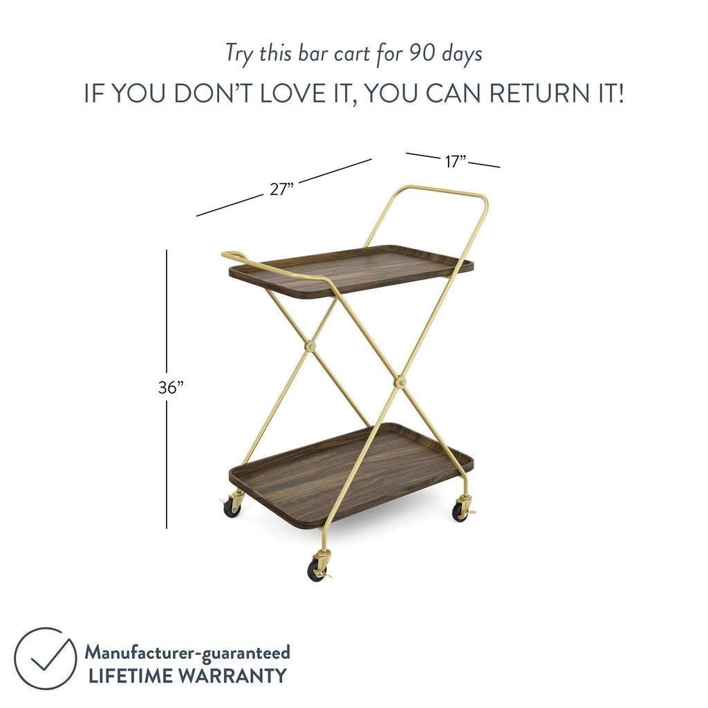 Beige Rolling Bar Cart or Serving Cart R6284