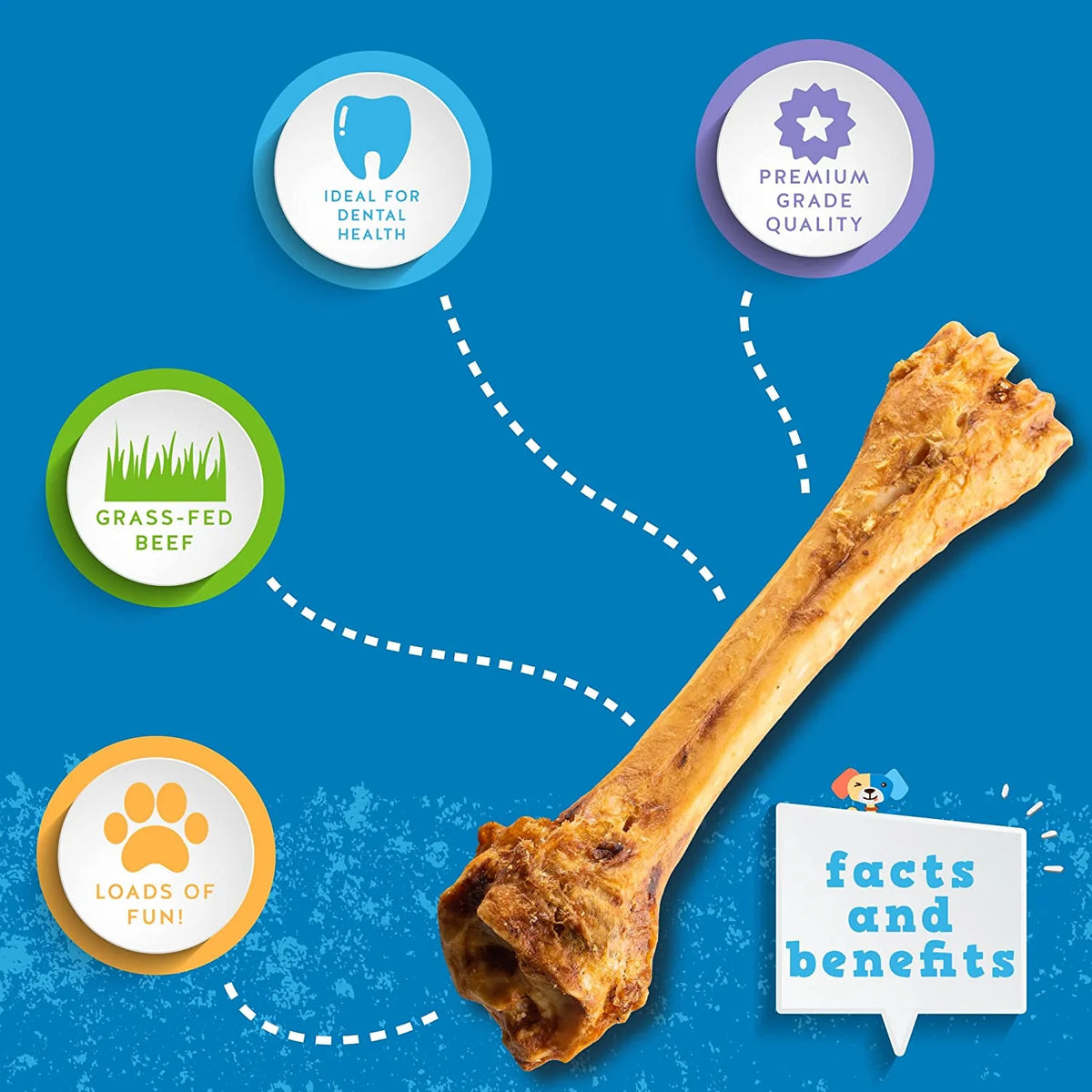 Roasted Beef Shin Bone Dog Treats 3 Pack Q6798