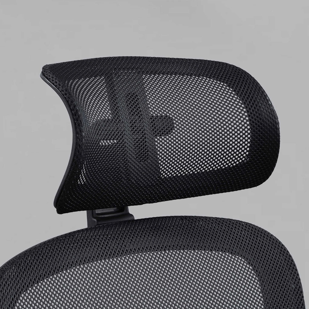 Ergonomic Office Chair with Adjustable Headrest, Black Fabric K71978
