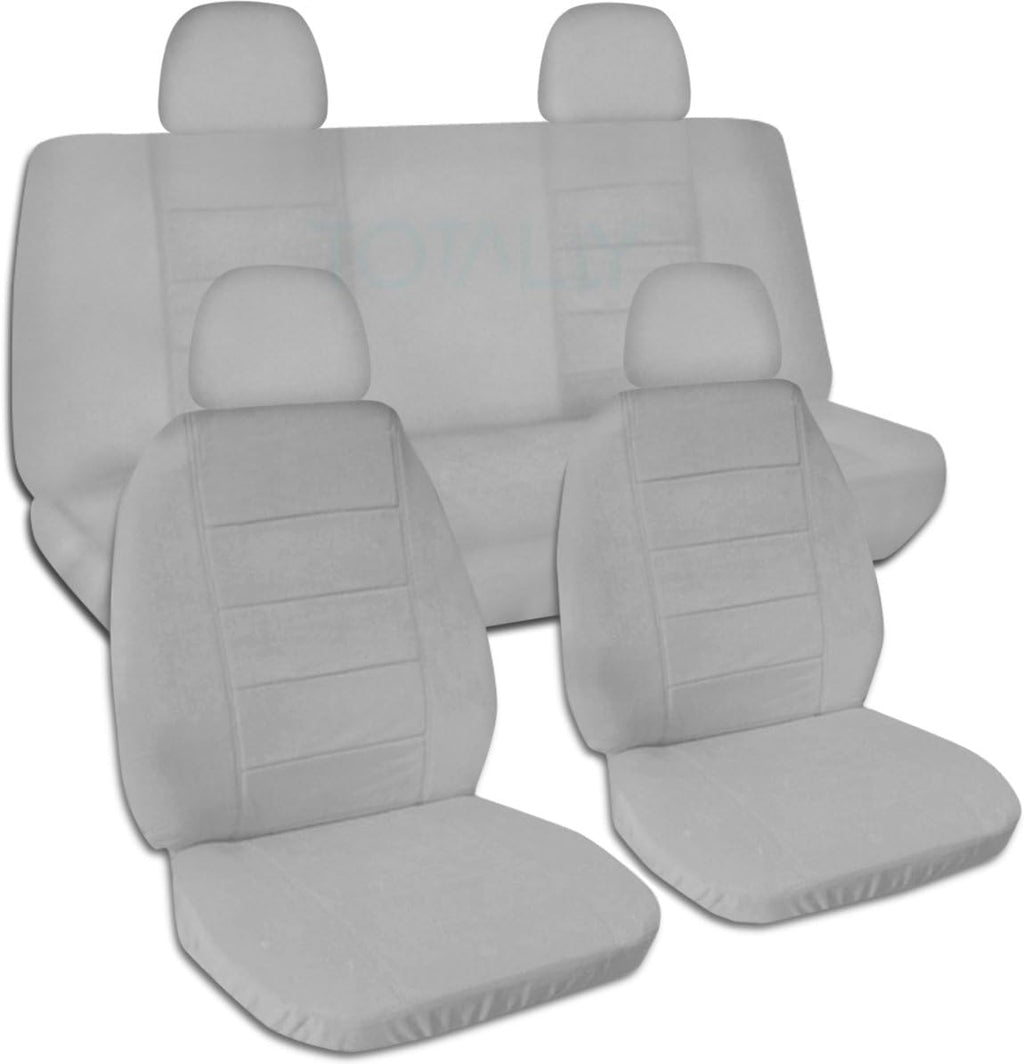 Solid Color Car Seat Covers with 4 Headrest Covers Navy Blue Full Set X97728