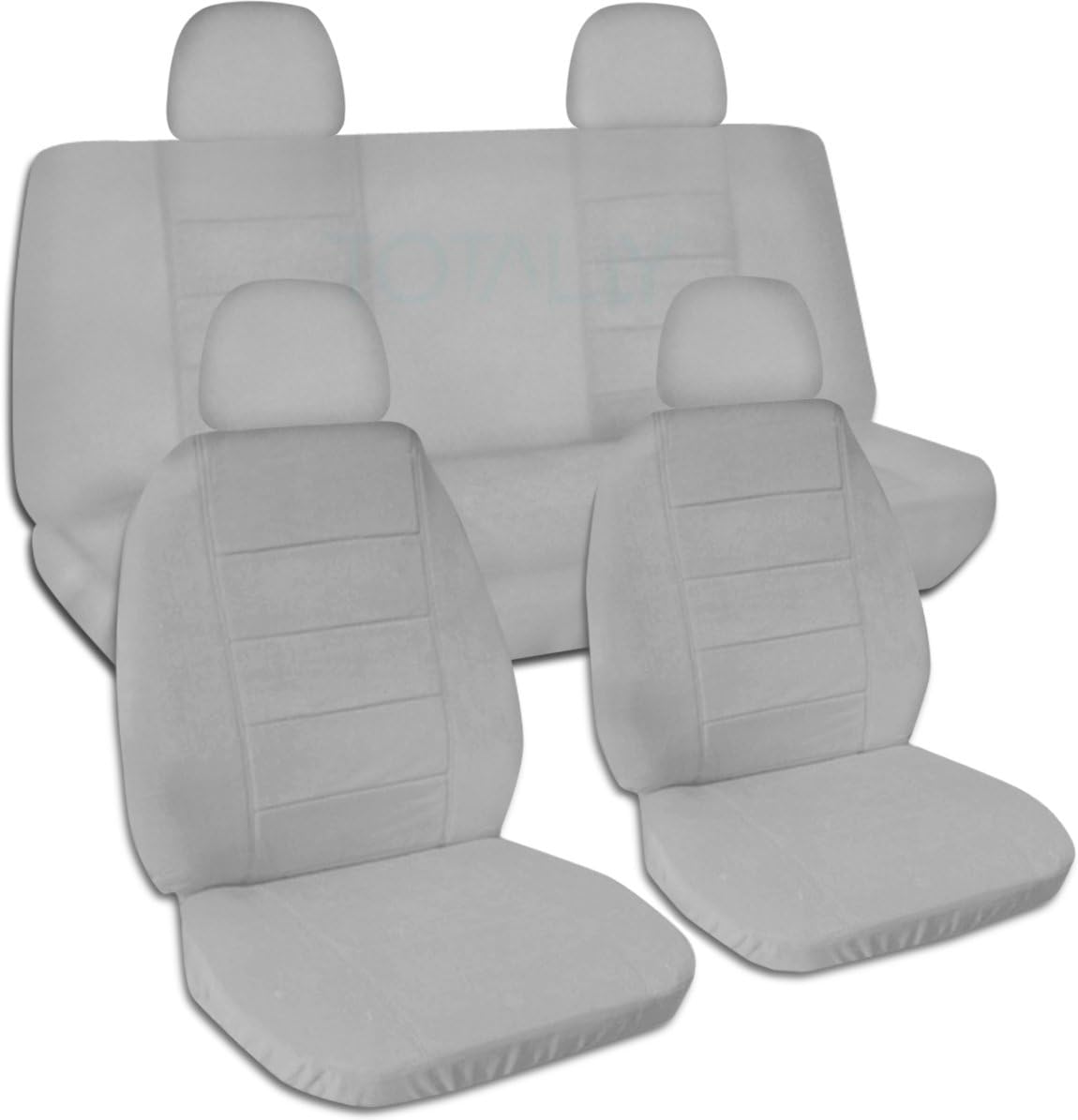 Solid Color Car Seat Covers with 4 Headrest Covers Navy Blue Full Set X97728