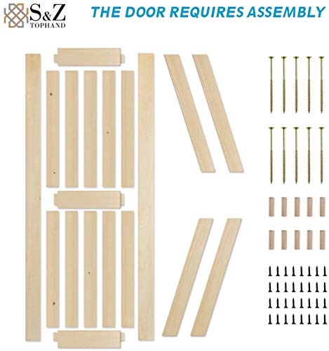 Unfinished Knotty Barn Door with Sliding Door Hardware Kit S179
