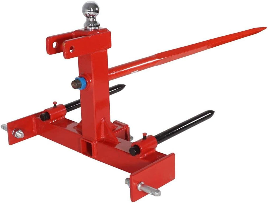 3 Pt Cat 1 Tractor Receiver Hitch with Hay Spear and 2 Stabilizers L959266
