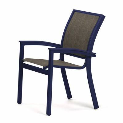 Stacking Patio Dining Armchair Gloss White W796