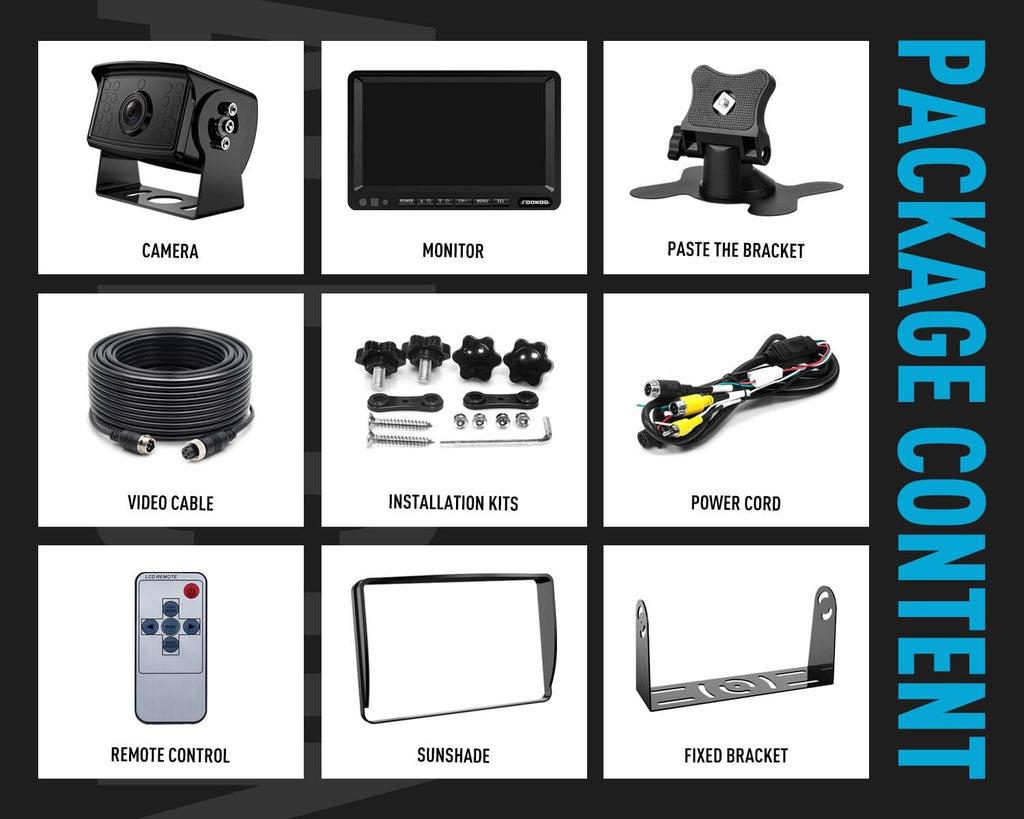 7'' 1080P HD Backup Camera System Kit IP69 Waterproof Rear View Camera S76097