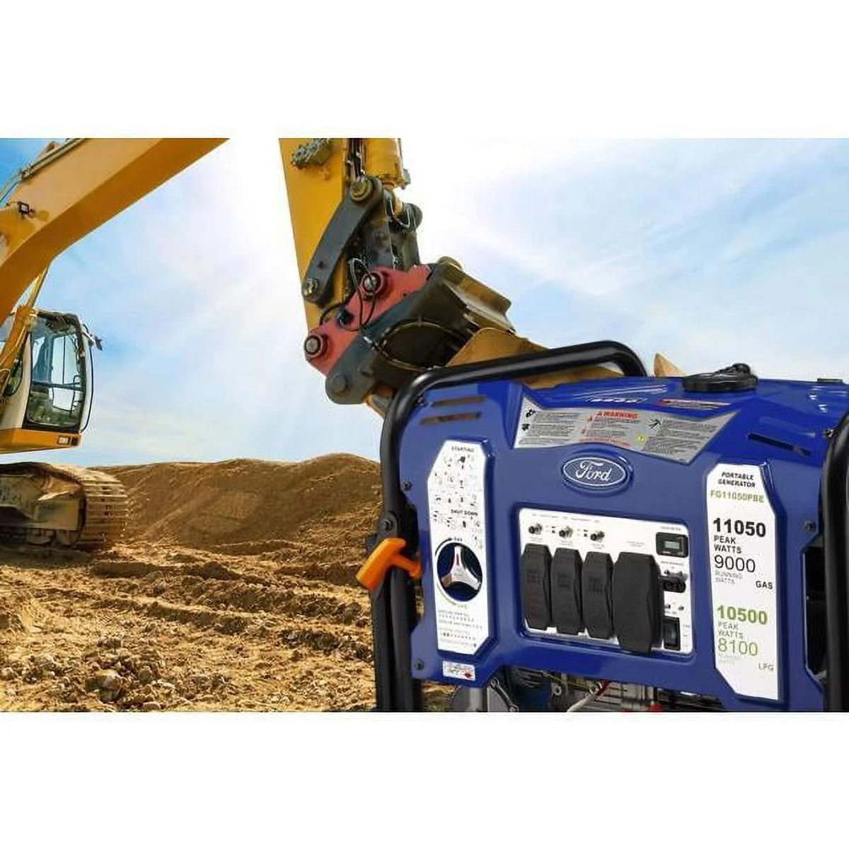 11050W Dual Fuel Portable Electric Start Generator, Blue U35484
