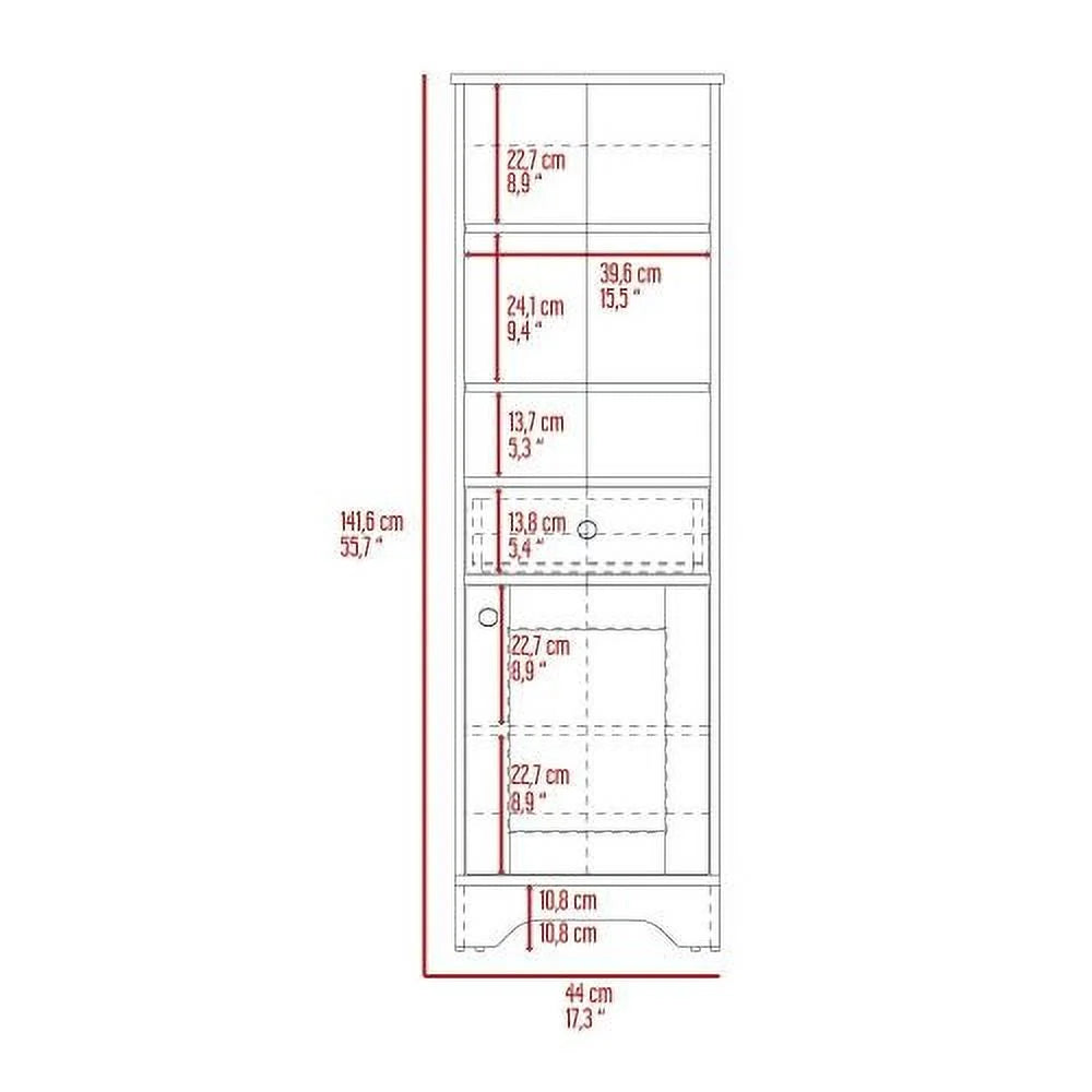 Light Oak & White Single Door Cabinet X6553