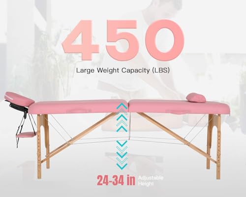 Portable Massage Table 28 inche Wide Heigh Adjustable 2 Folding Spa Table F678005