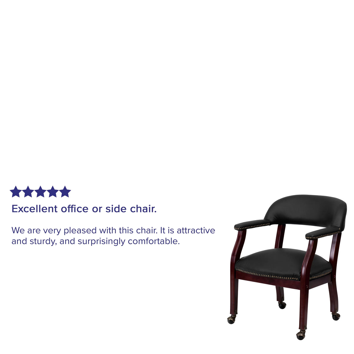 Black LeatherSoft Conference Chair with Casters P585692