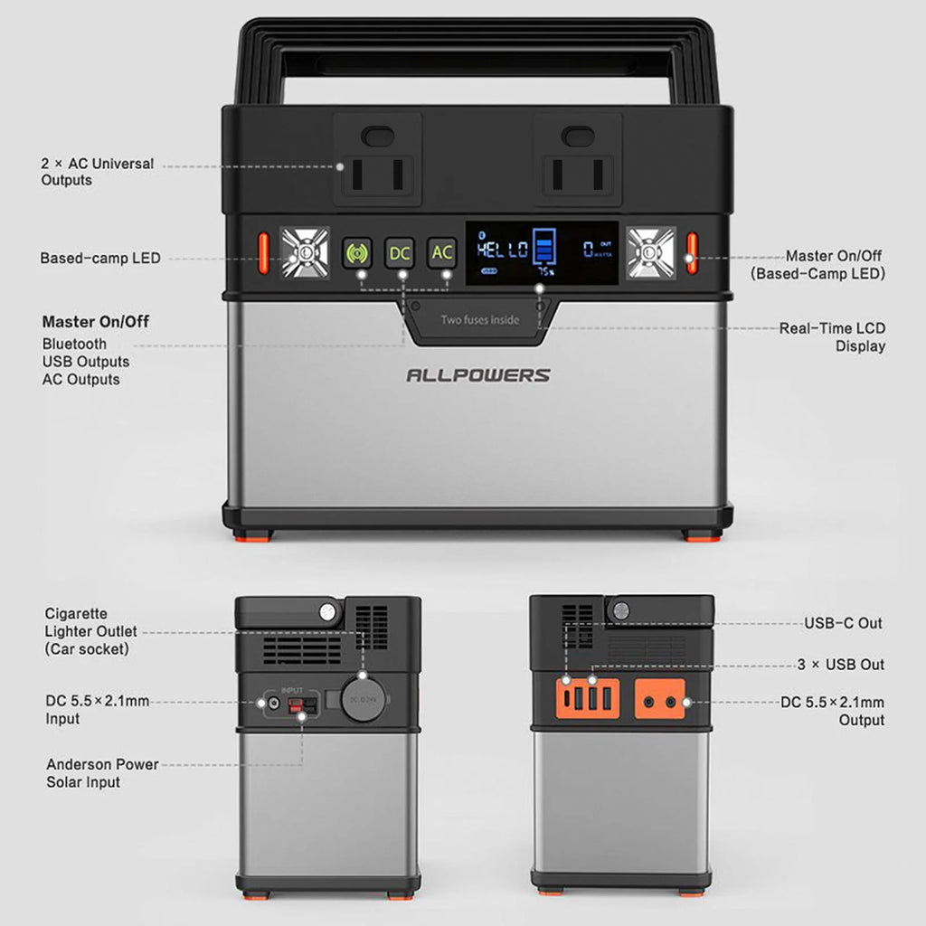 288Wh 300W Portable Power Station with 100W Foldable Solar Panel Z50943