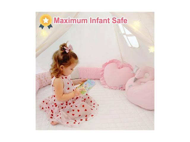 Kids Foldable Play Tent with Mat & Light String & Carry Case H32851