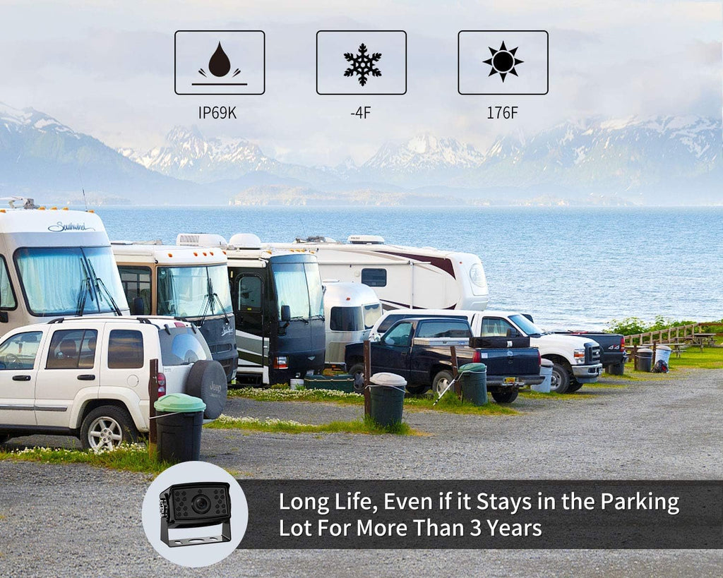 7'' 1080P HD Backup Camera System Kit IP69 Waterproof Rear View Camera S76097