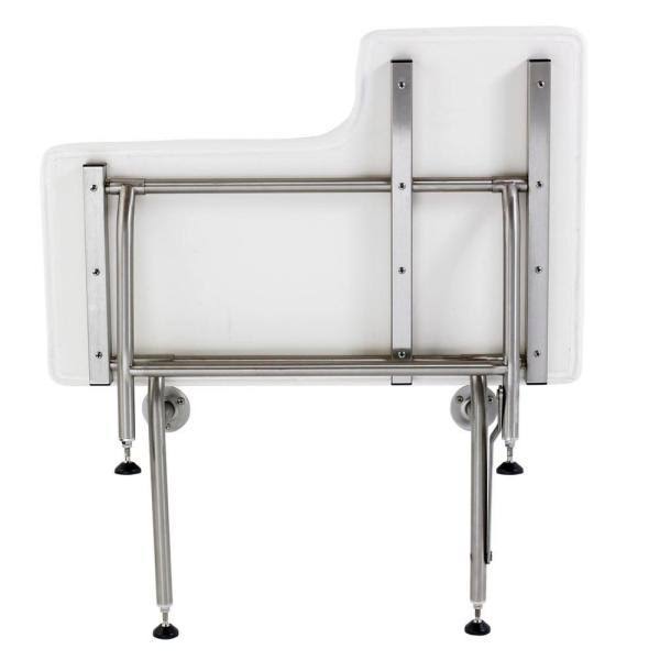 White Left-Hand Shower Seat with Legs R4338