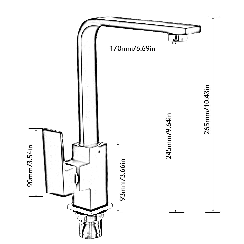 Black Chrome Kitchen Mixer Tap Z7335