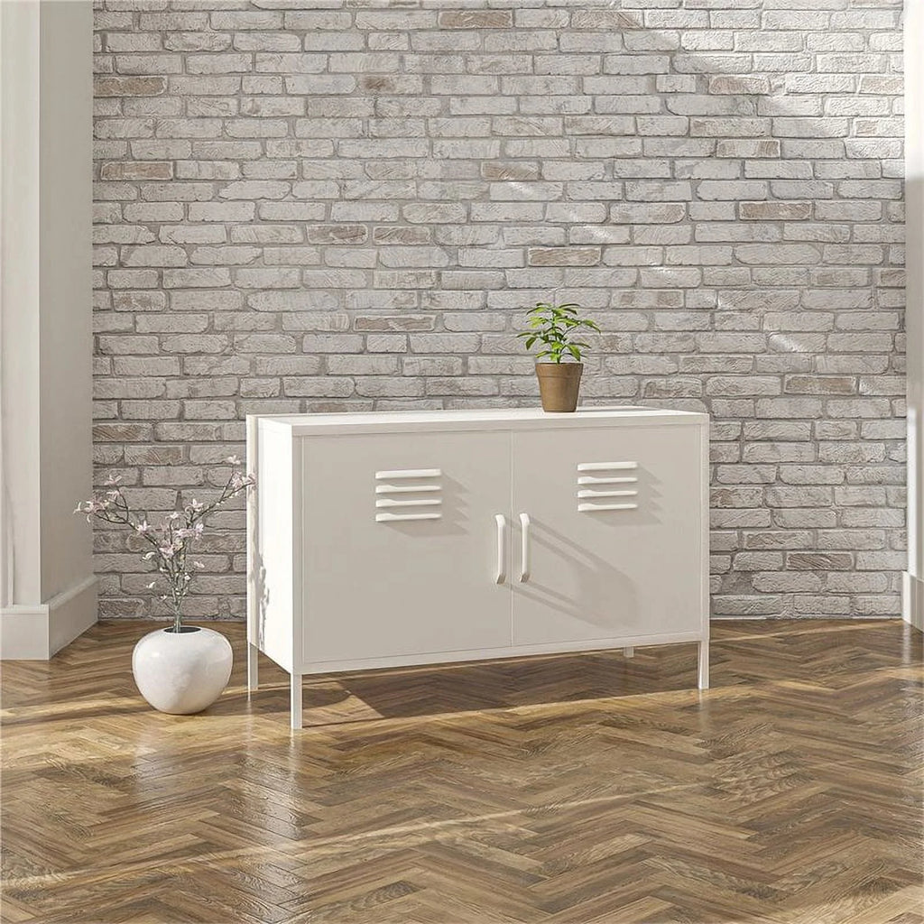 2 Door Metal Accent Cabinet in White U48234