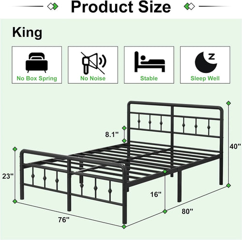 16 inch Twin XL Bed Frames with Headboard and Footboard E129