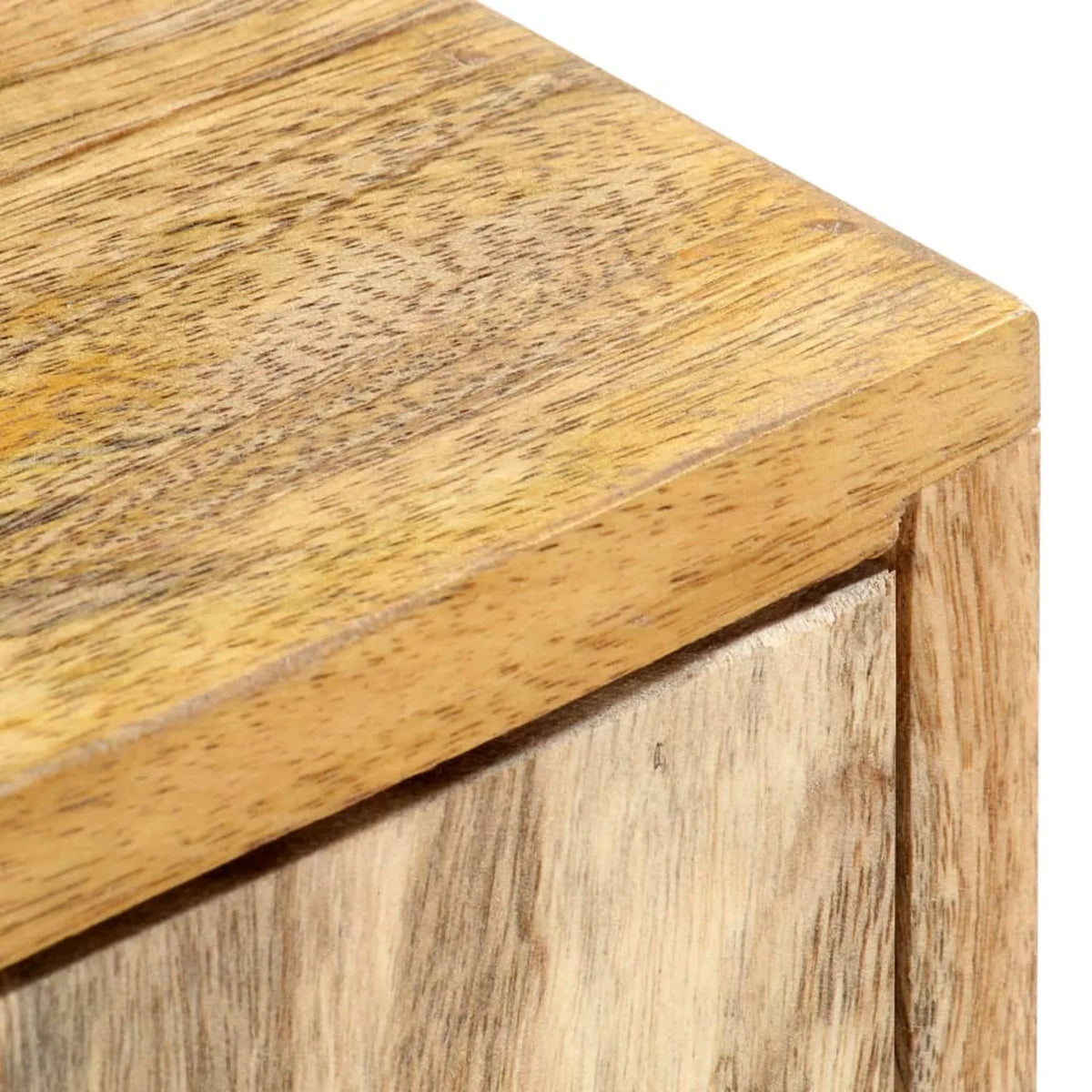 Mango Wood TV Cabinet with 4 Doors Steel Legs Q58784