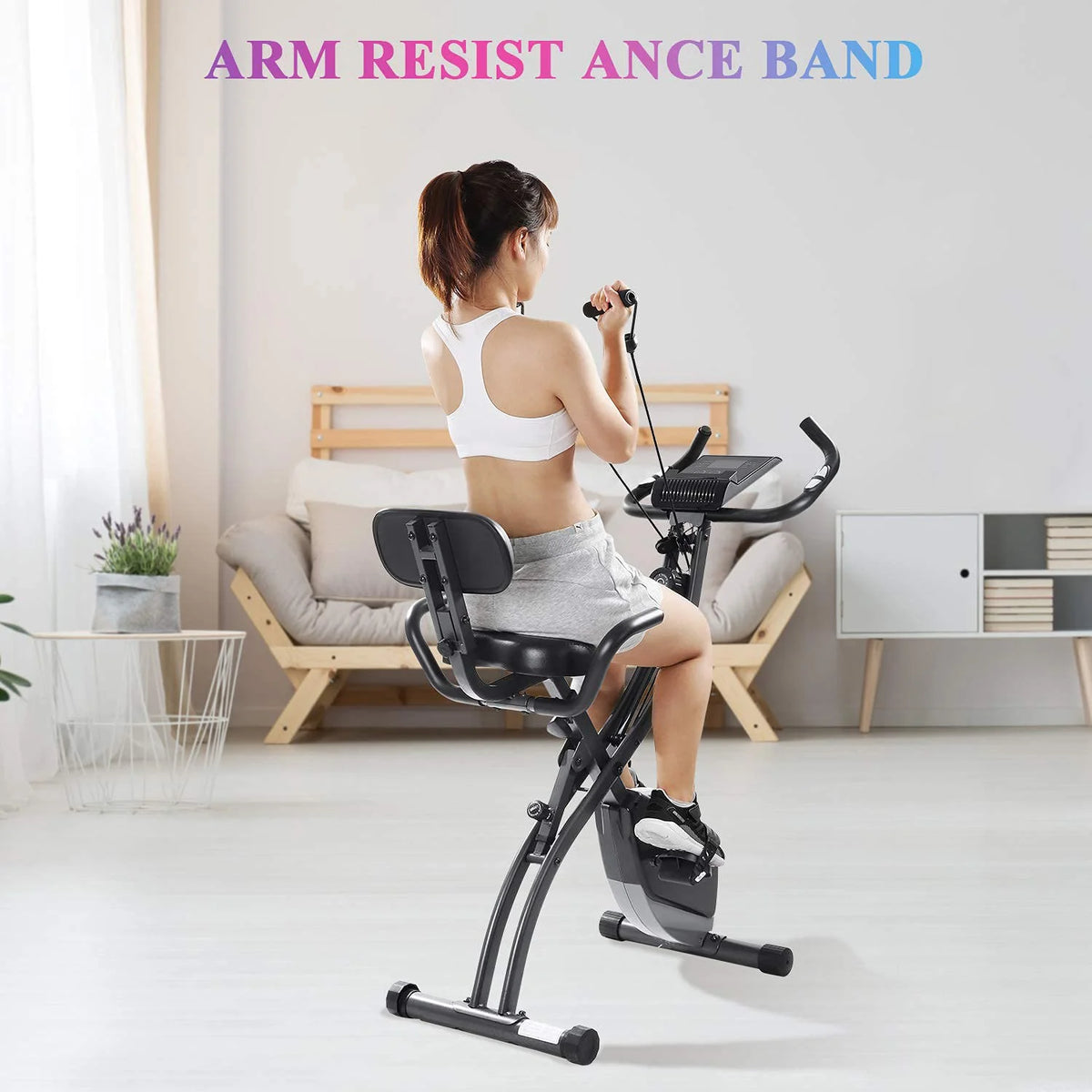 Folding Magnetic Upright Exercise Bike with LCD Monitor A731
