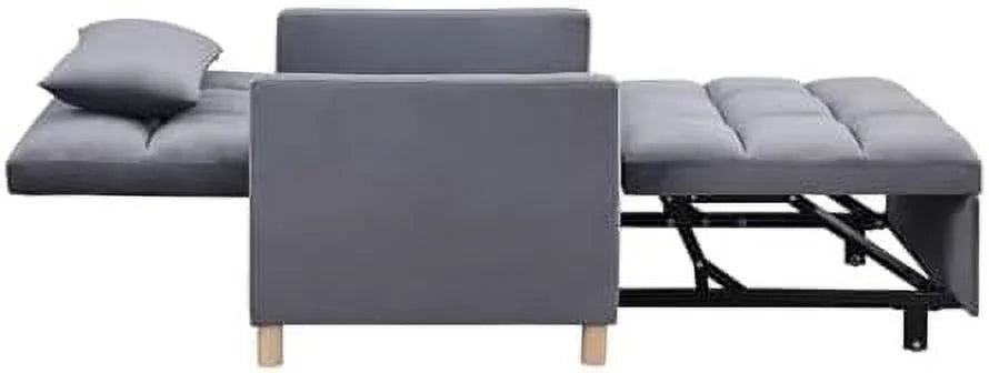Convertible Velvet Sleeper Sofa Chair Bed N6178