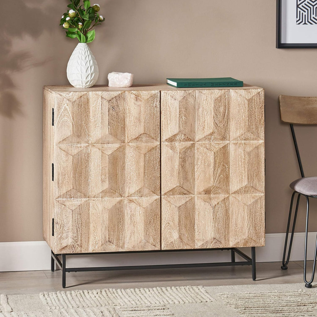 White Washed Black Cabinet V5012