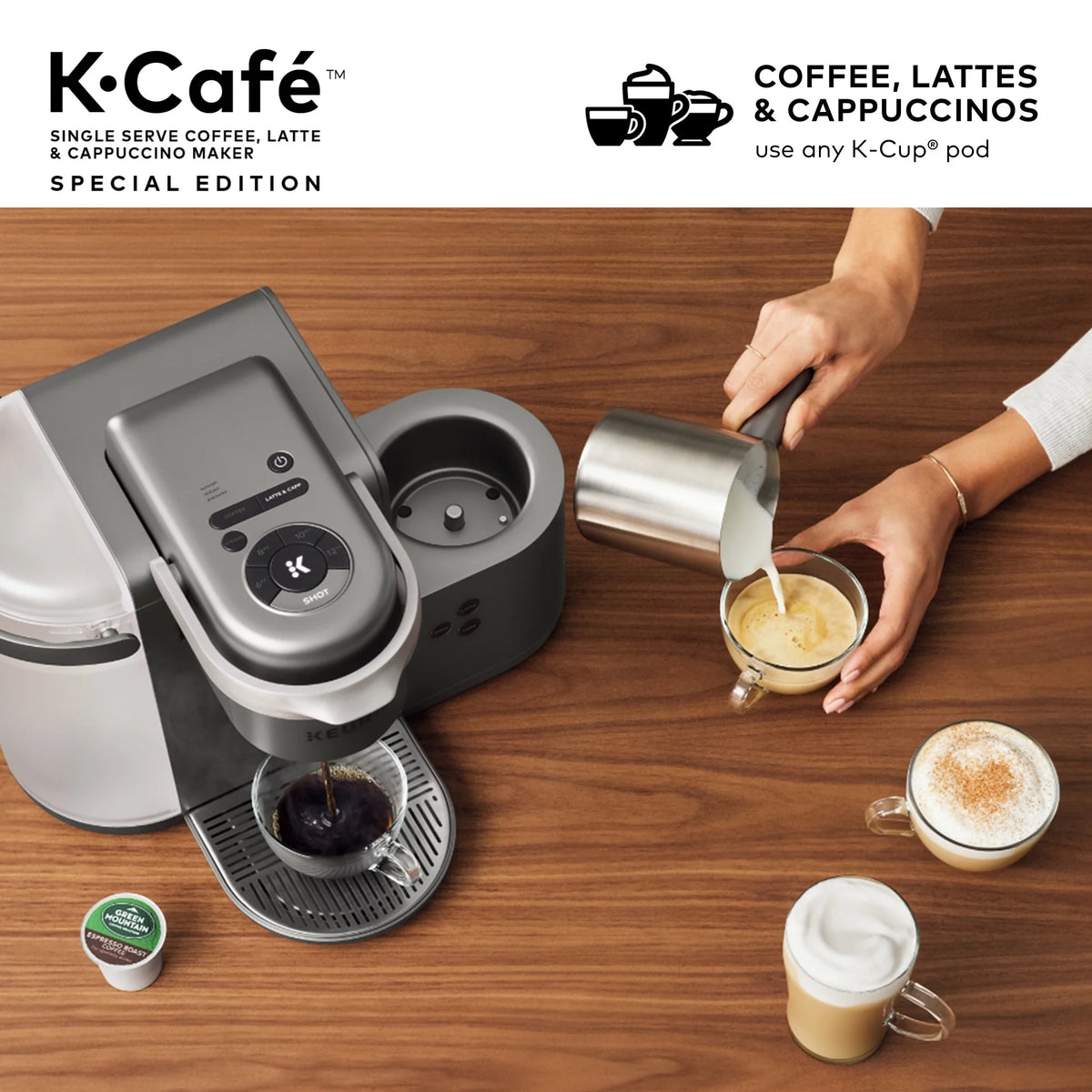 Single Serve K-Cup Pod Coffee, Latte and Cappuccino Maker T81915