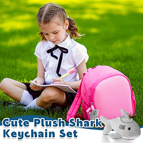 24 Pcs Multicolor Shark Keychain Plush F7598