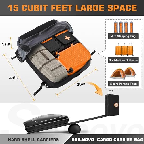 20 Cubic Feet Waterproof Soft Shell Roof Cargo Carrier W267
