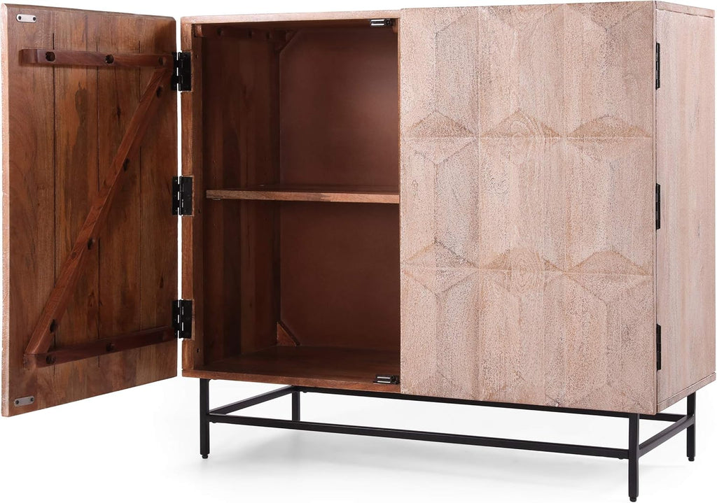 White Washed Black Cabinet V5012