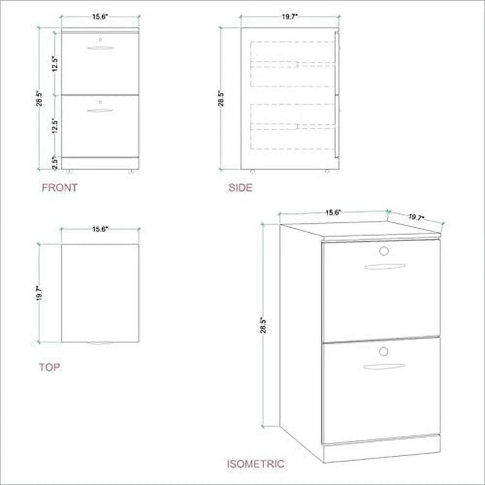 2 Drawer Transitional File Cabinet H2947