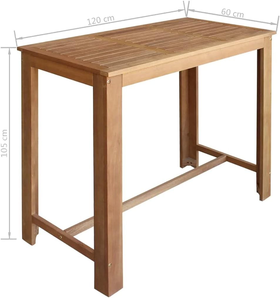 Solid Acacia Wood Bar Table 59x27.6 Brown L194