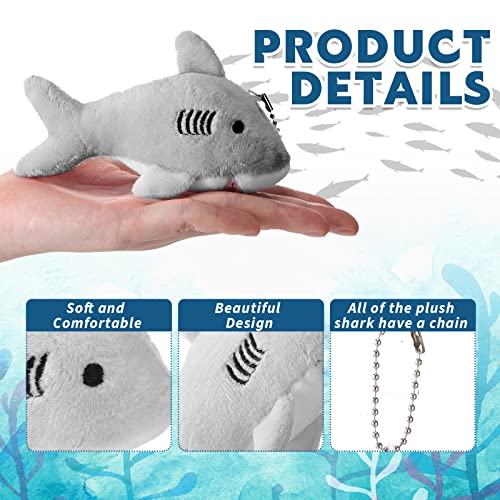 24 Pcs Multicolor Shark Keychain Plush F7598