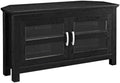 2 Door Corner Wood TV Stand up to 48" 44 Inch Black Z4696