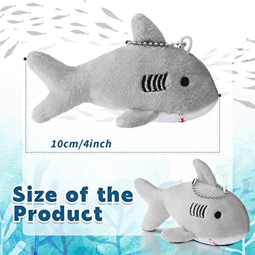 24 Pcs Multicolor Shark Keychain Plush F7598