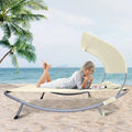 Double Chaise Lounge Bed with Canopy and Wheels M7210