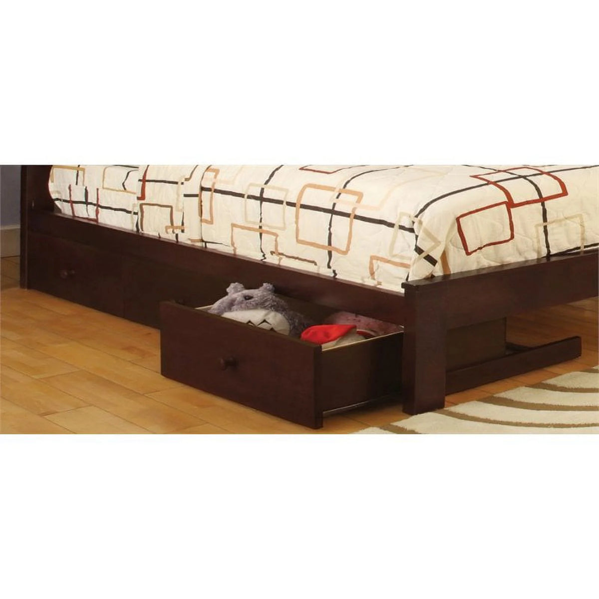 Espresso Wood Underbed Drawers Set of 3 L4489