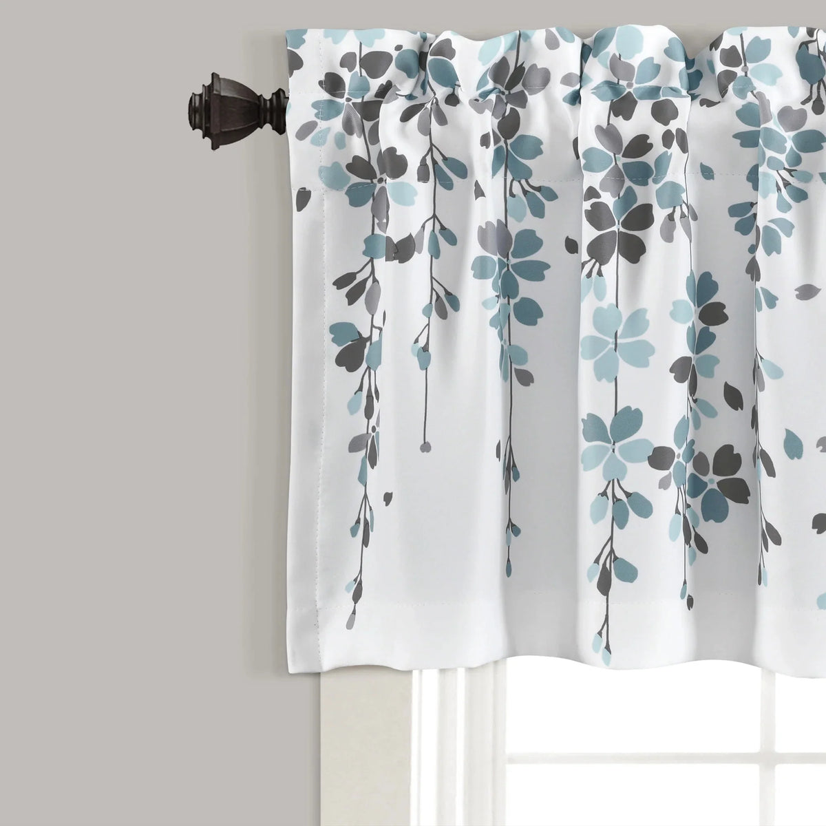 Floral Yellow Polyester Room Darkening Valance X2288