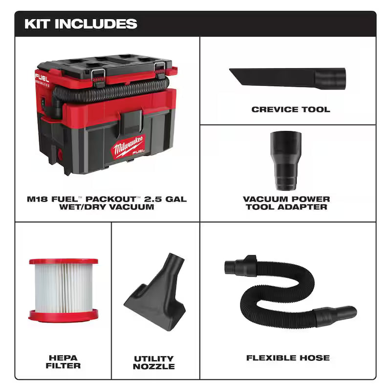 Cordless 2.5 Gal. Wet/Dry Vacuum with Brush and Crevice Kit D70798