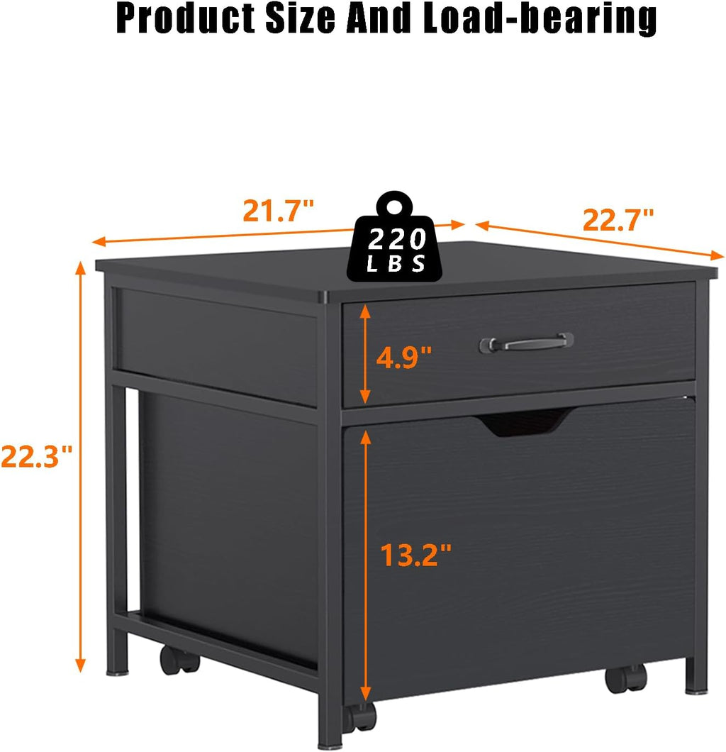 Mini Fridge Stand with Storage Rolling Cabinet 220LBS Capacity A229503