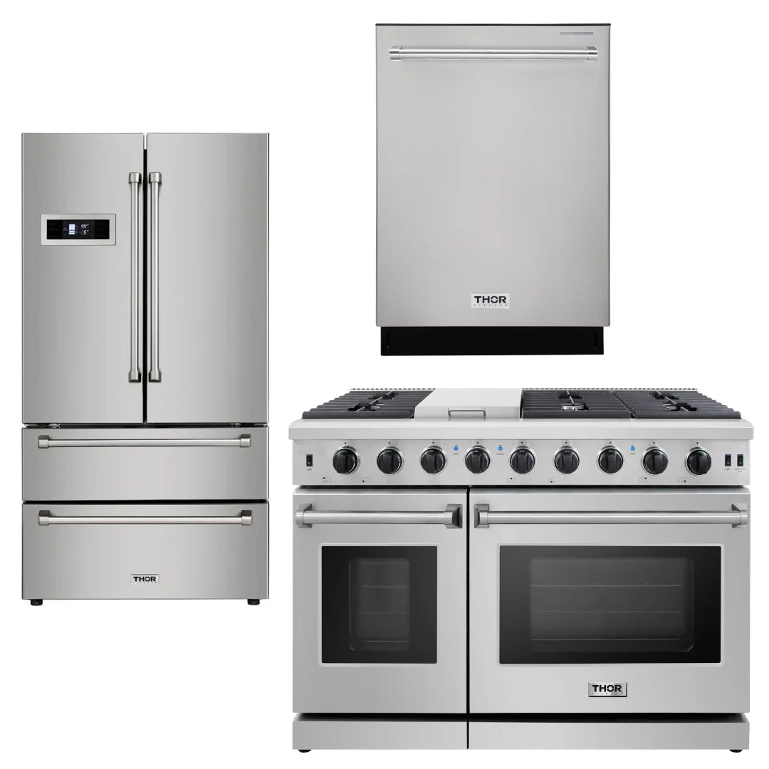 48 in. Gas Range, Dishwasher, Refrigerator Stainless Steel N183193