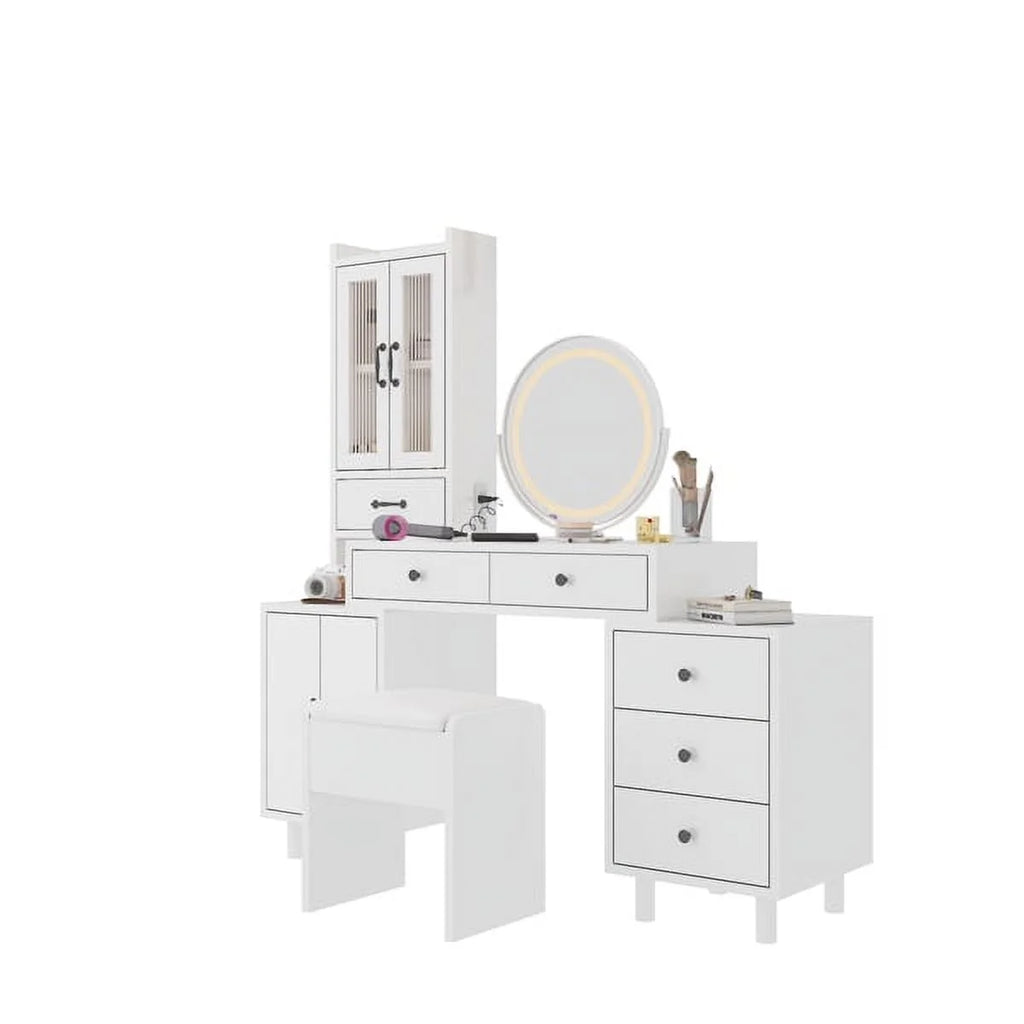 Modern Retractable Vanity with Power Outlets C4535