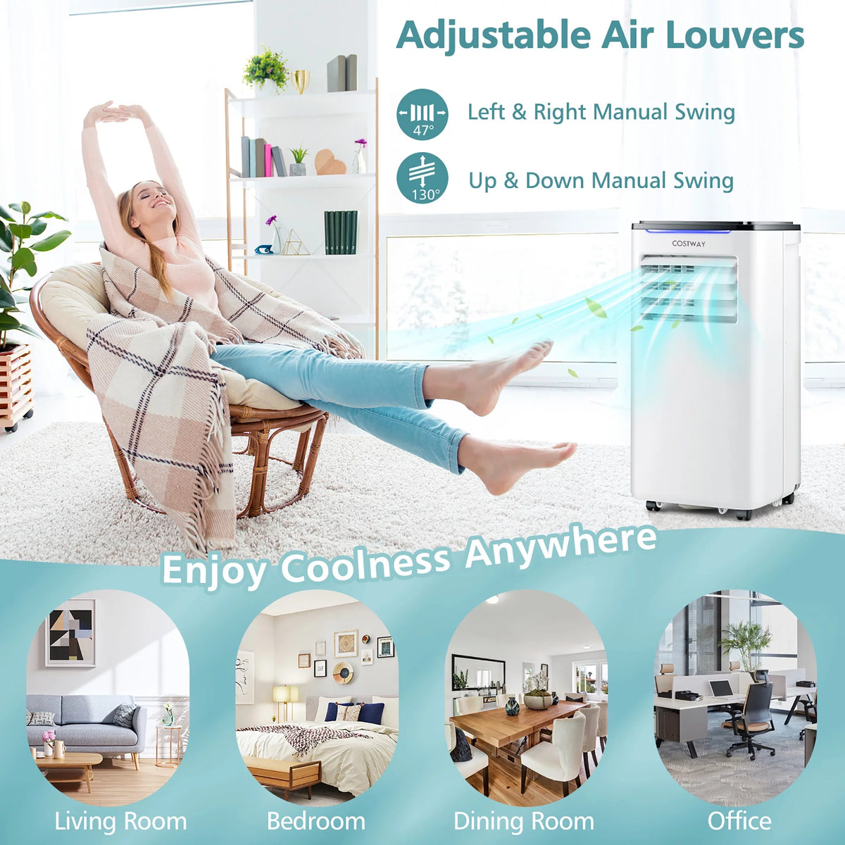 7100 BTU 10000 BTU Portable Air Conditioner 3-in-1 AC Unit F68806