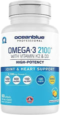 Omega-3 Fish Oil Supplement with Vitamin K2 and Vitamin D3, 60 Count S22386