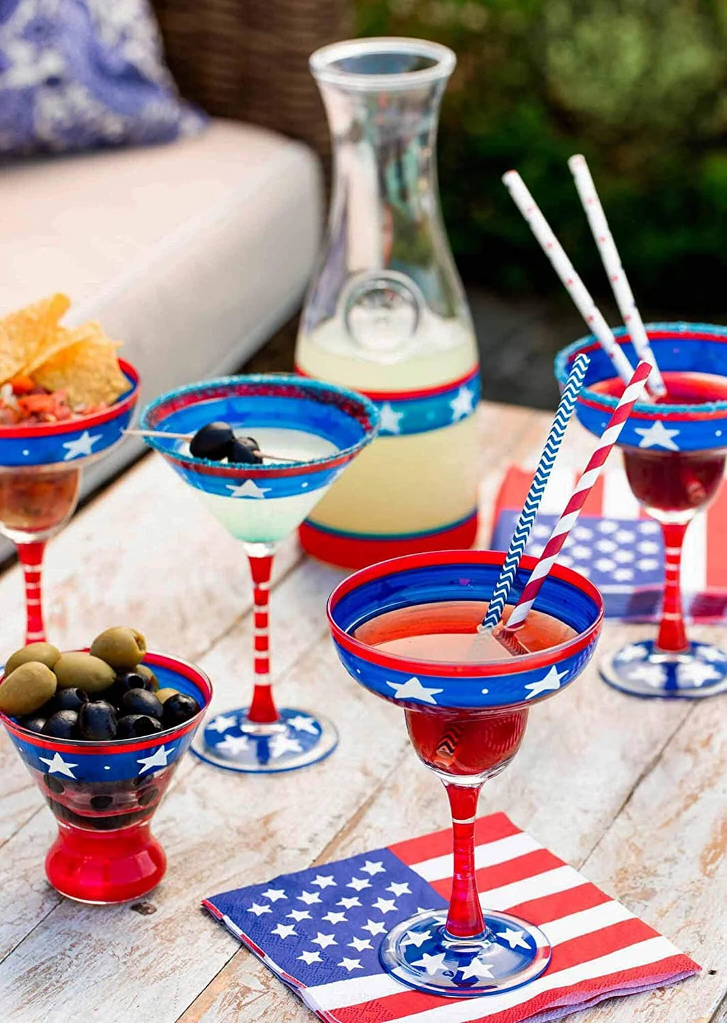 Hand Painted Martini Glasses Set Of 2 E807615