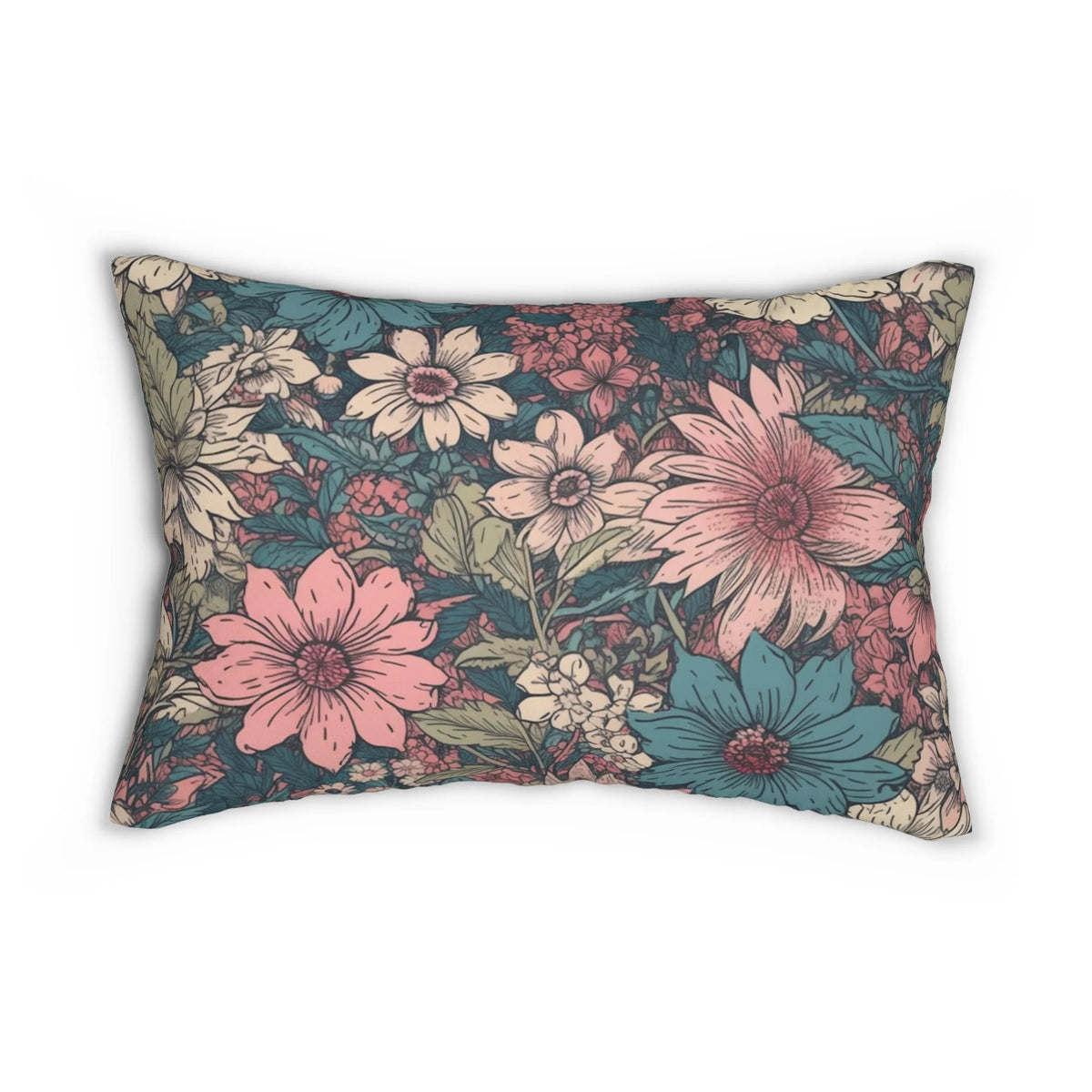 Lumbar Pillow with Jacobean Design I983