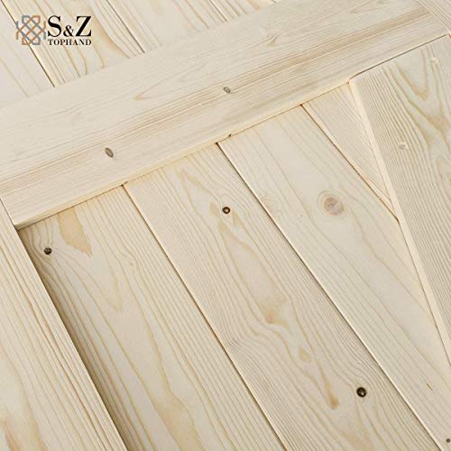 Unfinished Knotty Barn Door with Sliding Door Hardware Kit S179