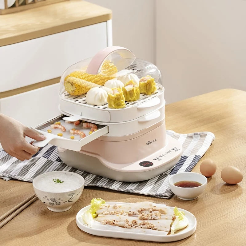 Rice Roll Maker 6 Functions Food Steamer Double Layer 3L M2612