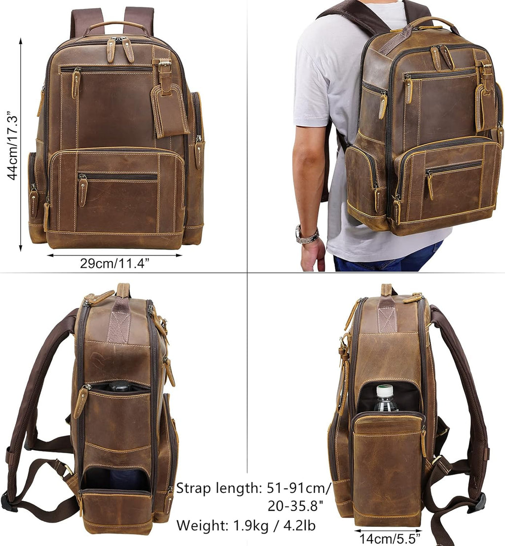 Full Grain Leather 15.6 Laptop Backpack P21270