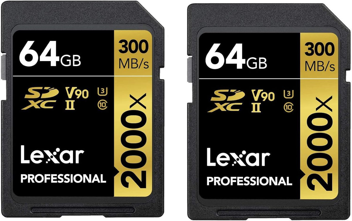 Pack of 2 64GB SDXC UHS-II Memory Cards X420147