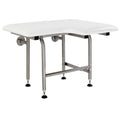 White Left-Hand Shower Seat with Legs R4338